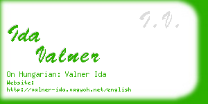 ida valner business card